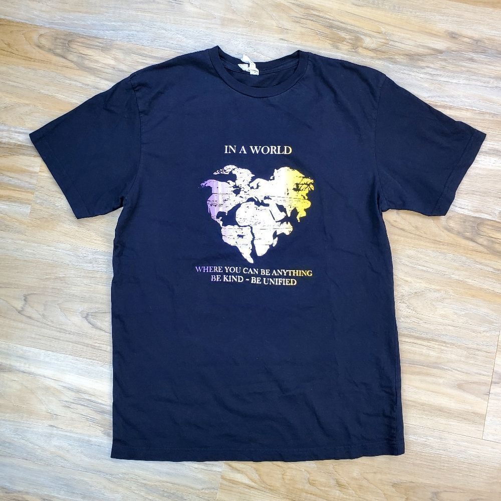 💜Live & Tell Black "Unified" Short Sleeve Top Medium - Picture 1 of 7